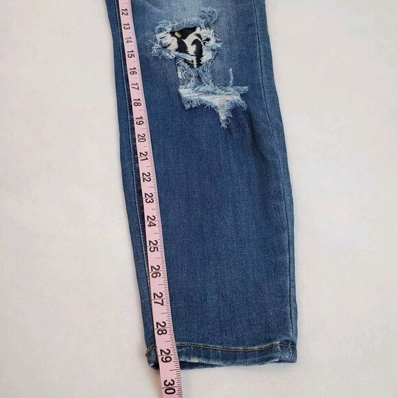Judy Blue Jeans Womens 18W Leopard Print Patches Skinny Fit Distressed JB8265MD - Picture 9 of 10